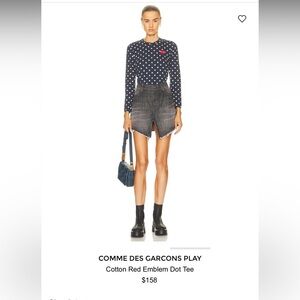 Comme des Garçons red emblem heart PLAY Black Polka Dot Shirt medium NWOT